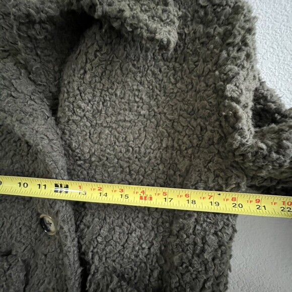 Free People So Soft Sherling Teddy Jacket Size S Green - Picture 8 of 8